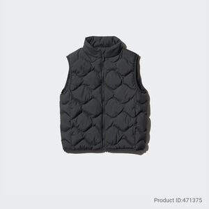 Kid's Uniqlo Puffertech Washable Black Vest Size 11-12